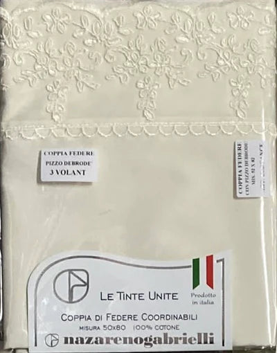 COPPIA FEDERE ELEGANCE TINTA UNITA CON PIZZO REBRODÈ