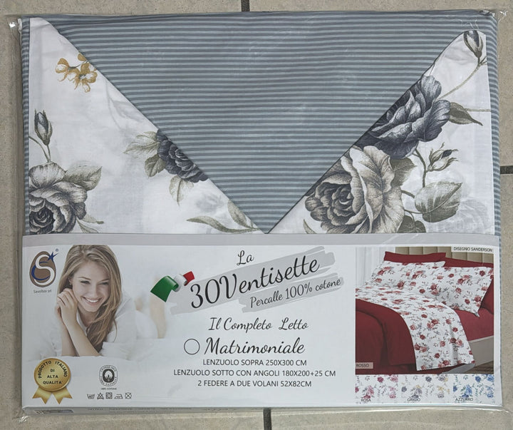 Coppia lenzuola 30ventisette 100% cotone 57fili