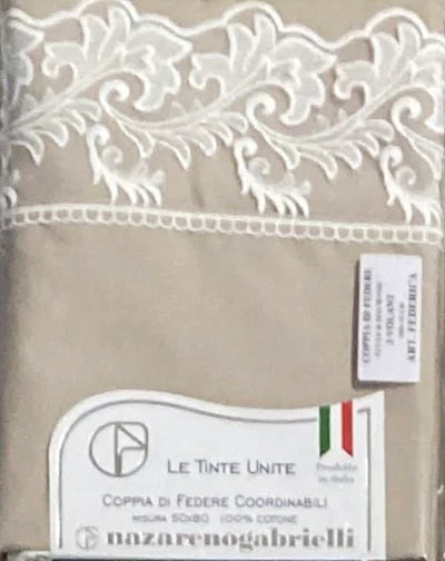 COPPIA FEDERE FEDERICA TINTA UNITA CON PIZZO IN TULLE