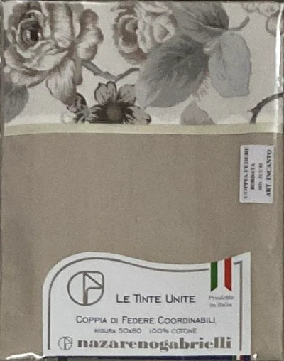 COPPIA FEDERE INCANTO TINTA UNITA CON BALZA STAMPATA