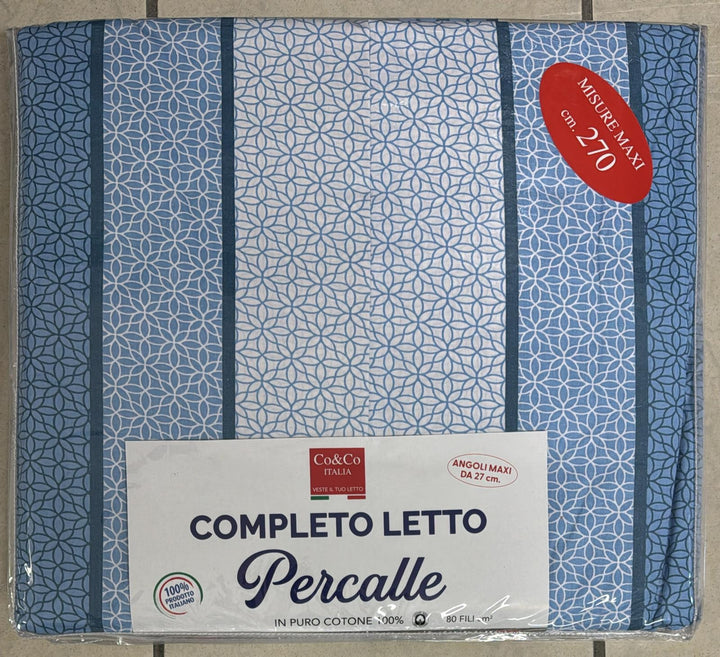 Completo Letto Percalle misure maxi