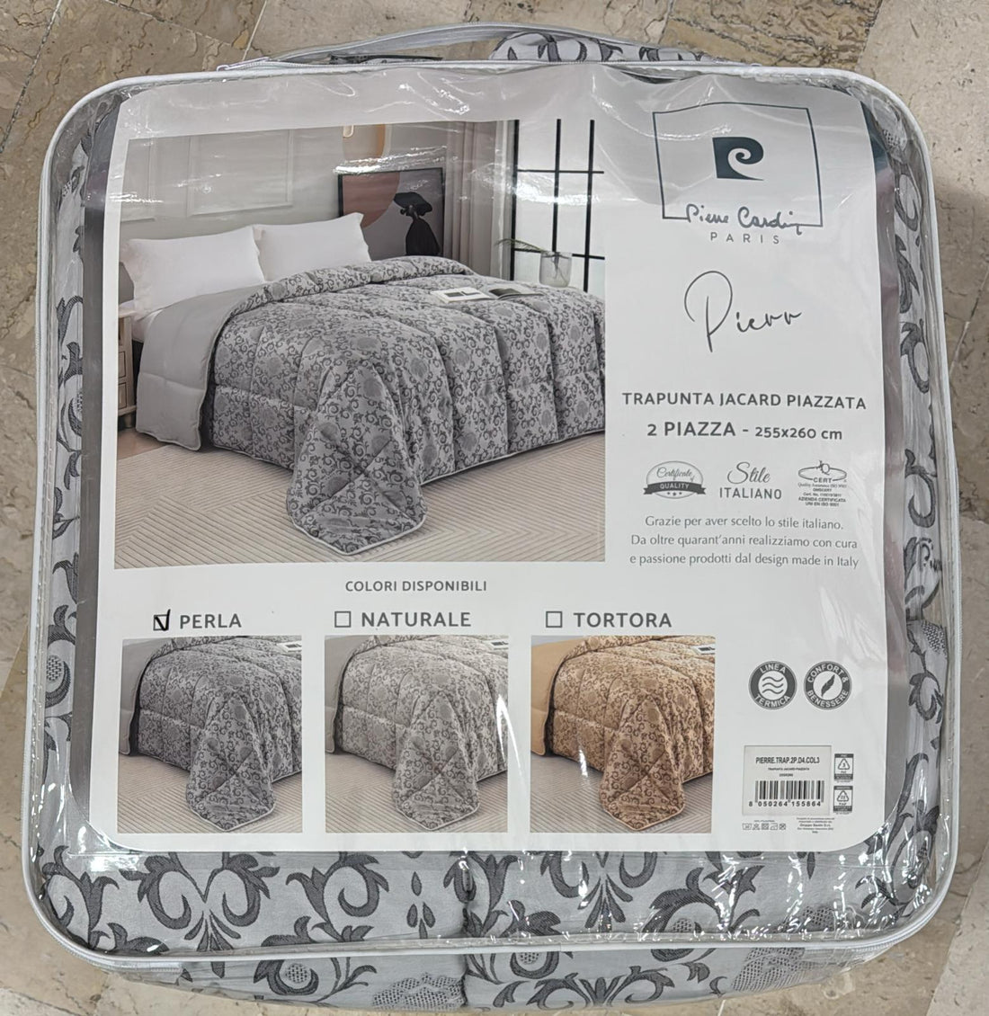 Trapunta Pierre Cardin in raso jacquard