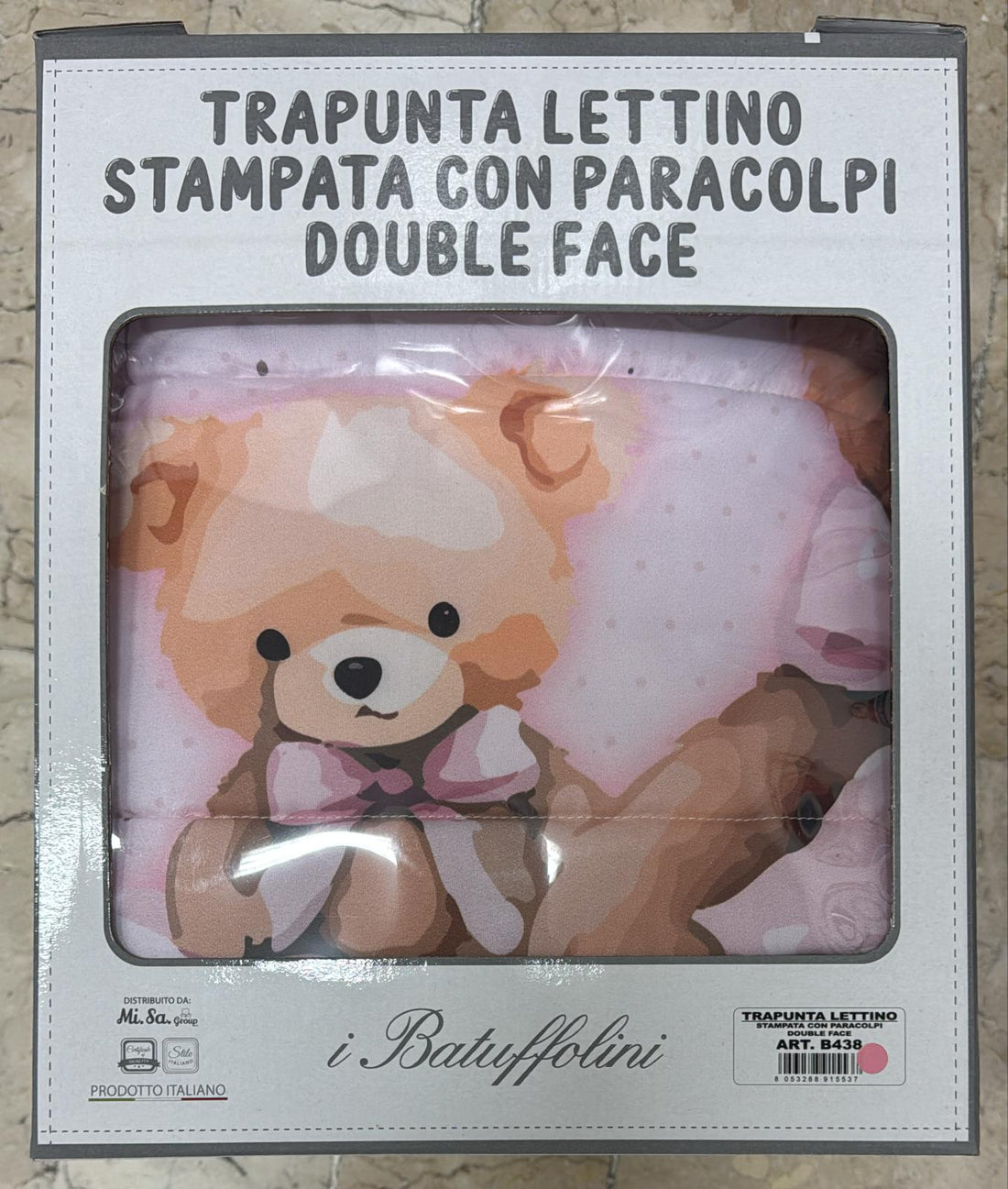 Trapunta Lettino Neonati stampata con paracolpi double face