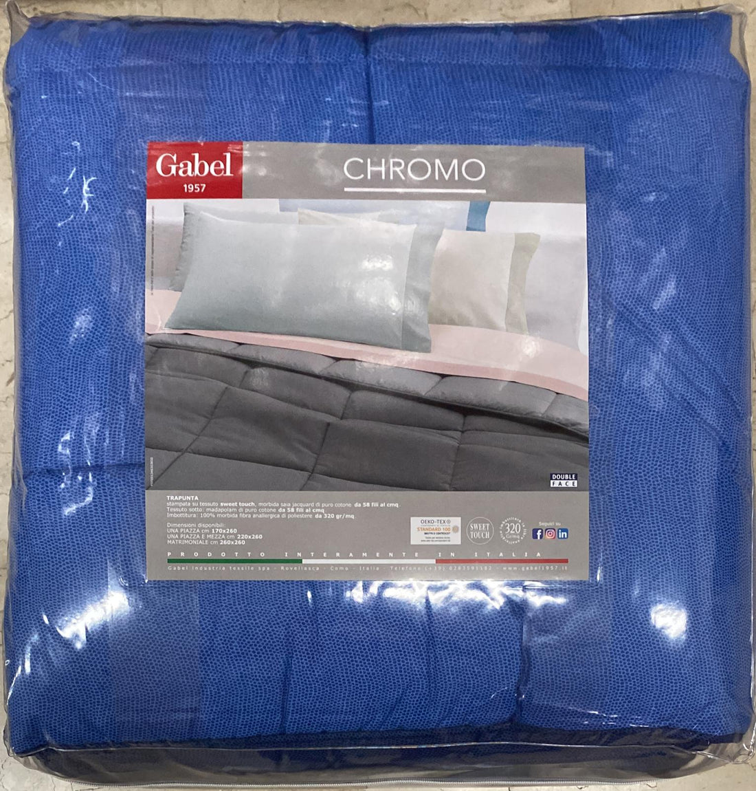 Trapunta GABEL Profumo di Lavanda/Chromo 100% puro cotone matrimoniale