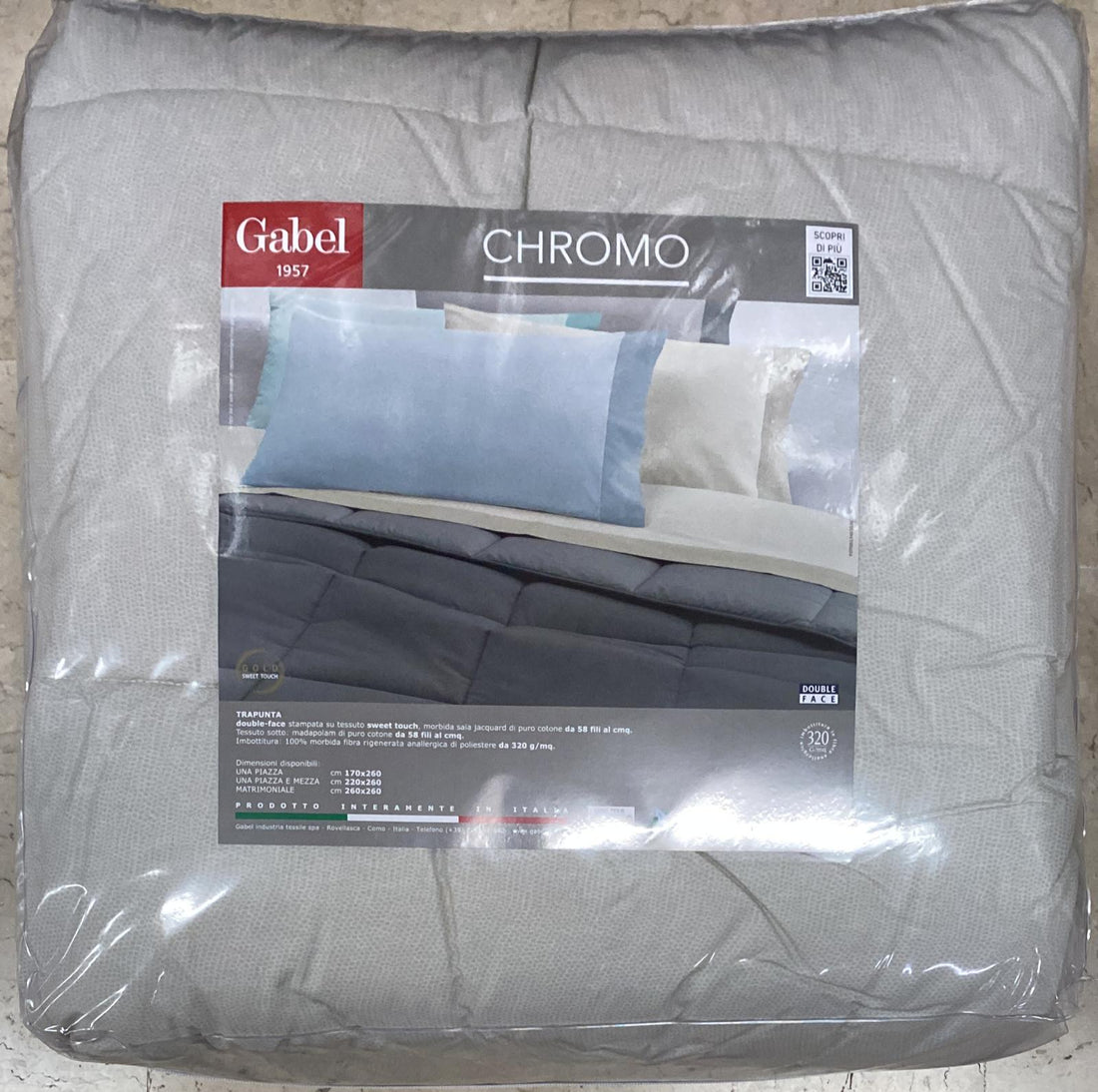 Trapunta GABEL Profumo di Lavanda/Chromo 100% puro cotone matrimoniale